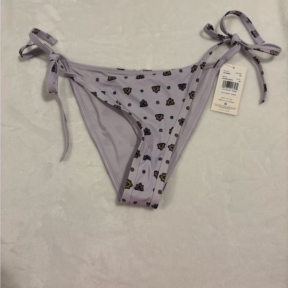 RVCA Lavender Bikini Bottom with Bear Print